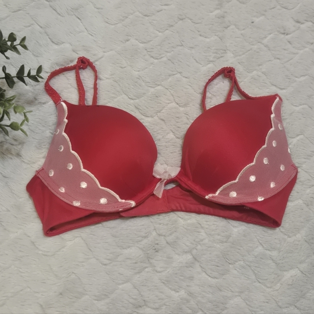 Victoria's Secret Fabulous Red Plunge Padded Bra, 32C